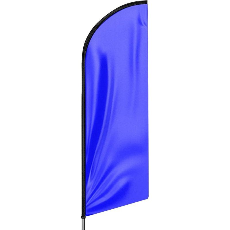 11FT Solid Blue Advertising Swooper Flag Fit 15FT Flagpole(Flagpole Not Included 4.3)