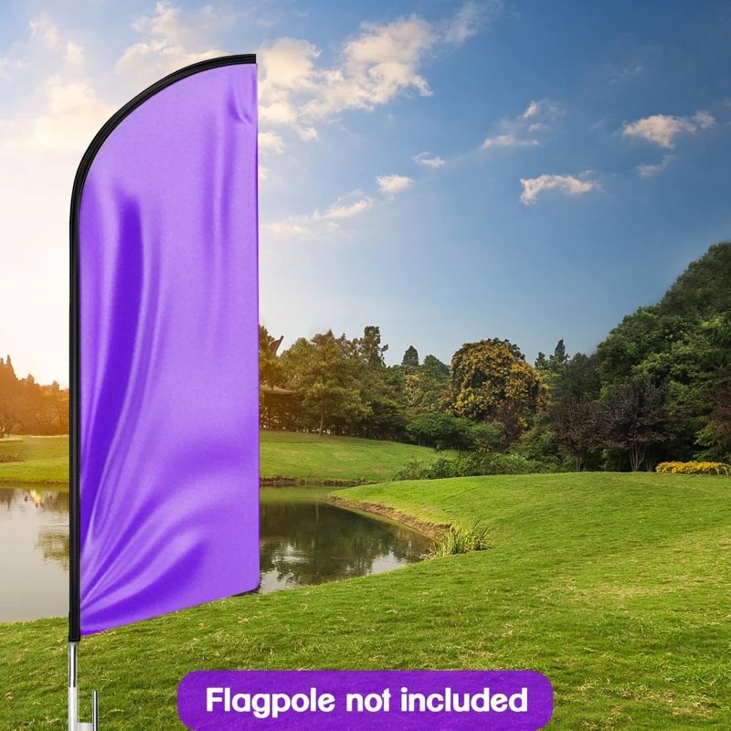 11FT Solid Deep Purple Advertising Swooper Flag Fit 15FT Flagpole(Flagpole Not Included 4.3)