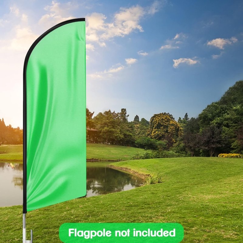 11FT Solid Green Advertising Swooper Flag Fit 15FT Flagpole(Flagpole Not Included 4.3)