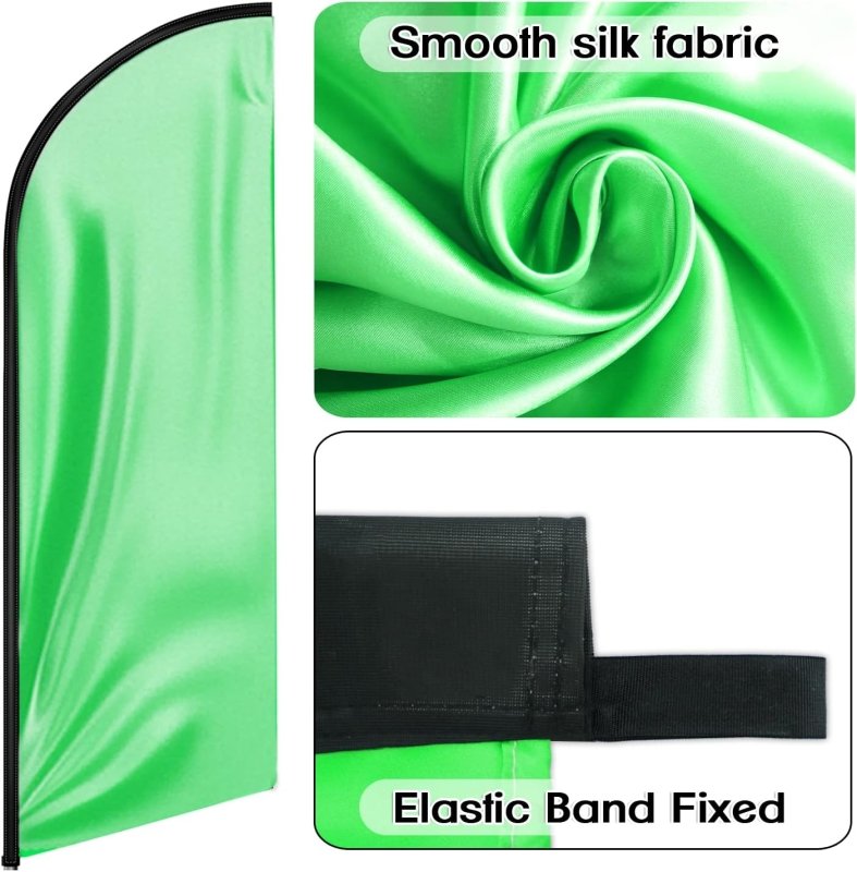 11FT Solid Green Advertising Swooper Flag Fit 15FT Flagpole(Flagpole Not Included 4.3)