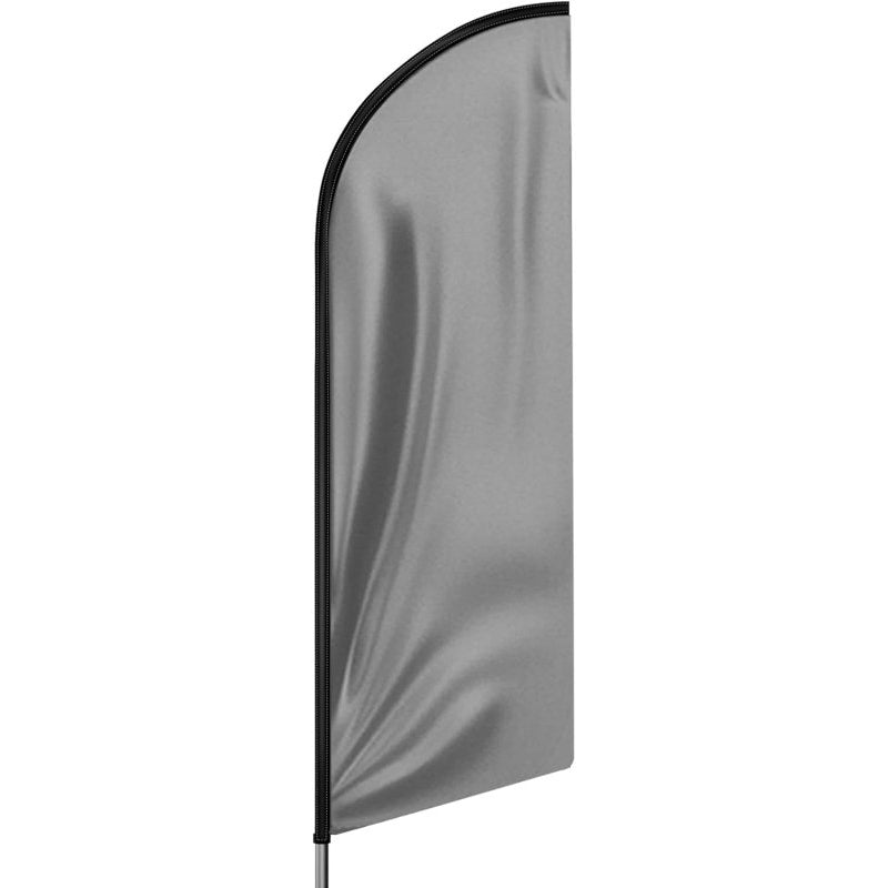 11FT Solid Grey Advertising Swooper Flag Fit 15FT Flagpole(Flagpole Not Included 4.3)