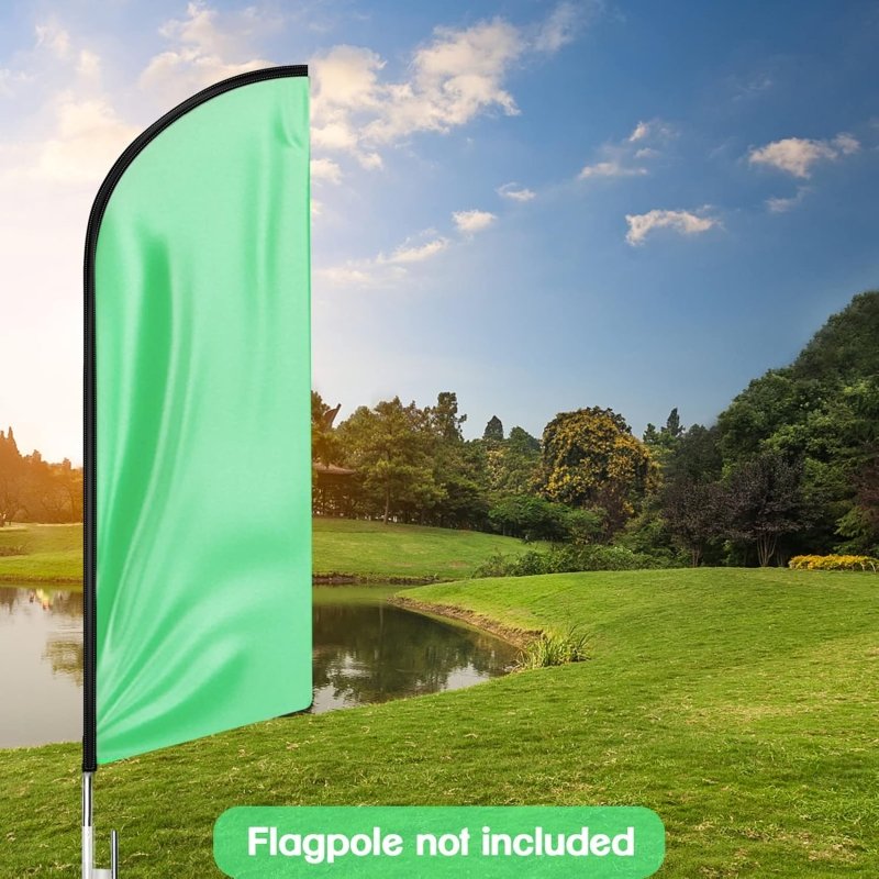 11FT Solid Light Green Advertising Swooper Flag Fit 15FT Flagpole(Flagpole Not Included 4.3)