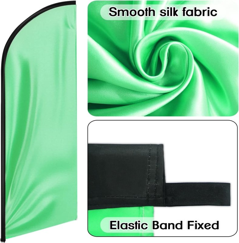 11FT Solid Light Green Advertising Swooper Flag Fit 15FT Flagpole(Flagpole Not Included 4.3)