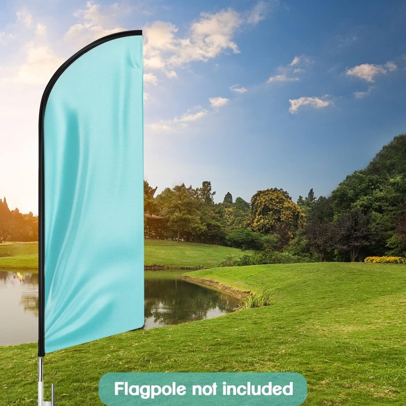 11FT Solid Mint Green Advertising Swooper Flag Fit 15FT Flagpole(Flagpole Not Included 4.3)