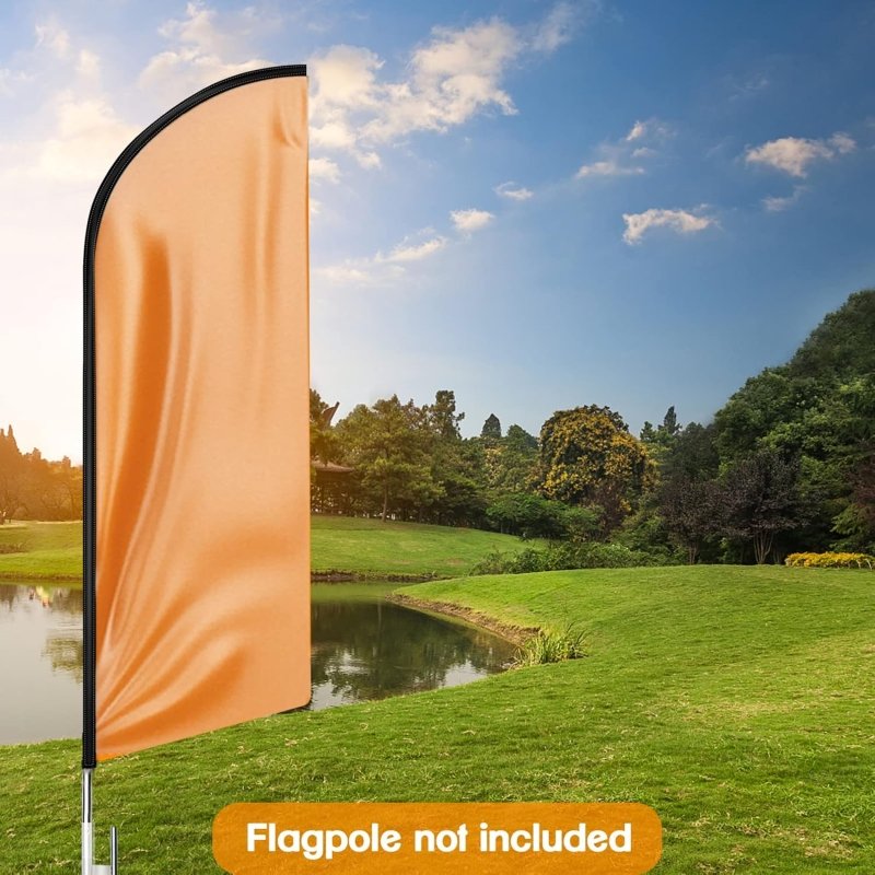 11FT Solid Orange Advertising Swooper Flag Fit 15FT Flagpole(Flagpole Not Included 4.3)