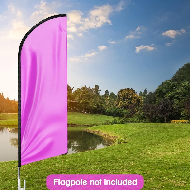 11FT Solid Pink Purple Advertising Swooper Flag Fit 15FT Flagpole(Flagpole Not Included 4.3)