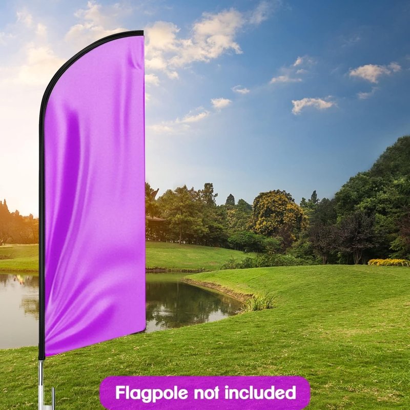 11FT Solid Purple Advertising Swooper Flag Fit 15FT Flagpole(Flagpole Not Included 4.3)