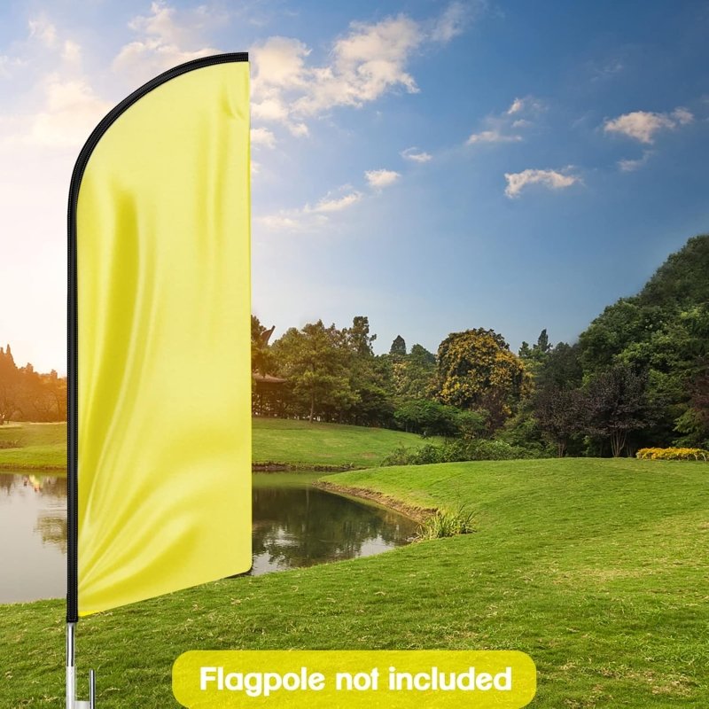 11FT Solid Yellow Advertising Swooper Flag Fit 15FT Flagpole(Flagpole Not Included 4.3)