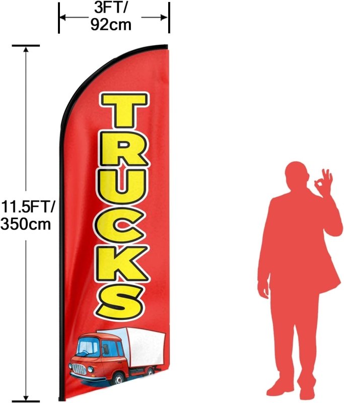 11FT Trucks Advertising Swooper Flag Fit 15FT Flagpole(Flagpole Not Included 4.3)