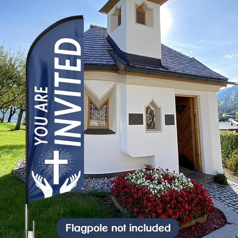 11FT You Are Invited Advertising Swooper Flag Fit 15FT Flagpole(Flagpole Not Included 4.3)