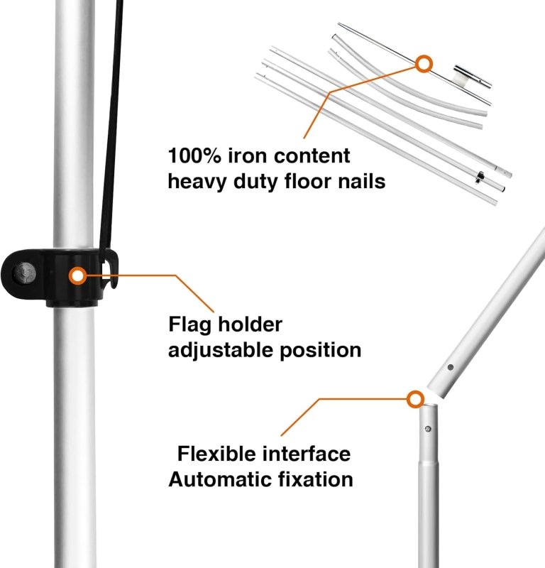 15FT Alternators Sign with Aluminum Alloy Flagpole and Stainless Steel Ground Stak (4.3m)