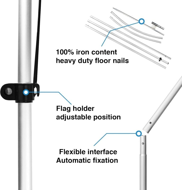 15FT Sunglasses Sign with Aluminum Alloy Flagpole and Stainless Steel Ground Stak(4.3m)