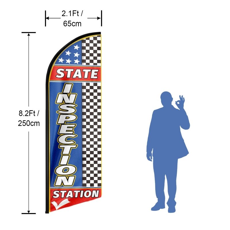 8 FT Spection Station Advertising Swooper Flag (Flagpole Not Included 3.4)