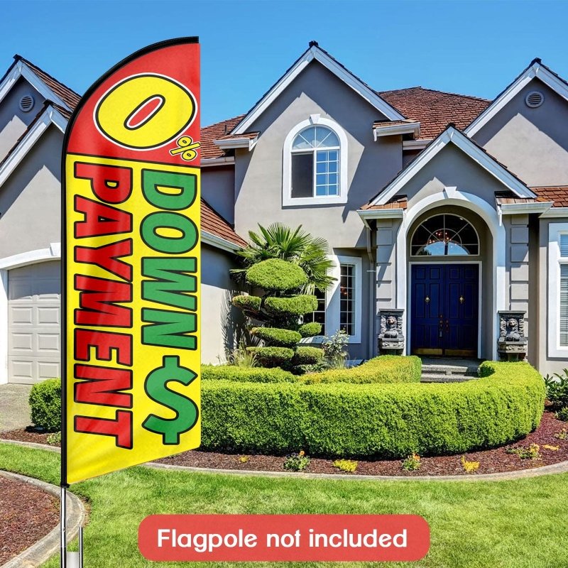 8FT 0 Down Payment Advertising Swooper Flag (Flagpole Not Included 3.4)