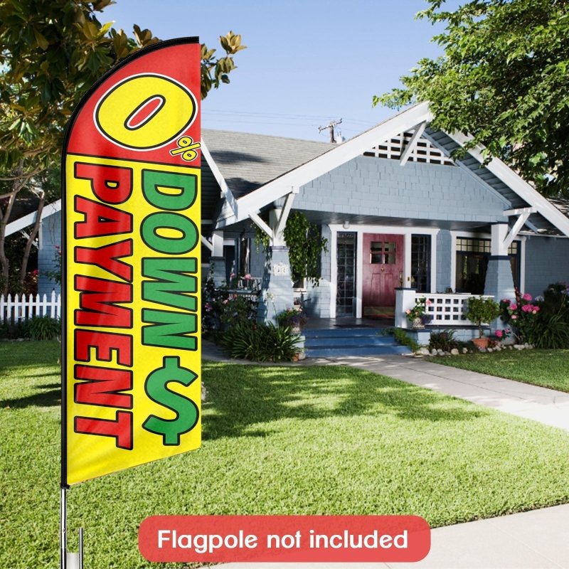 8FT 0 Down Payment Advertising Swooper Flag (Flagpole Not Included 3.4)