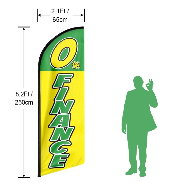 8FT 0% Finance Advertising Swooper Flag (Flagpole Not Included 3.4)