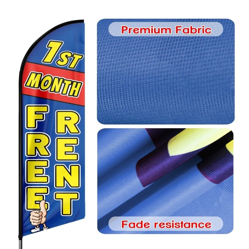 8FT 1St Month Free Rent Advertising Swooper Flag(Flagpole Not Included 3.4)