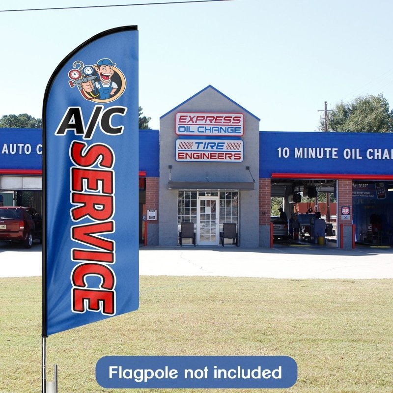 8FT A/C Service Advertising Swooper Flag (Flagpole Not Included 3.4)