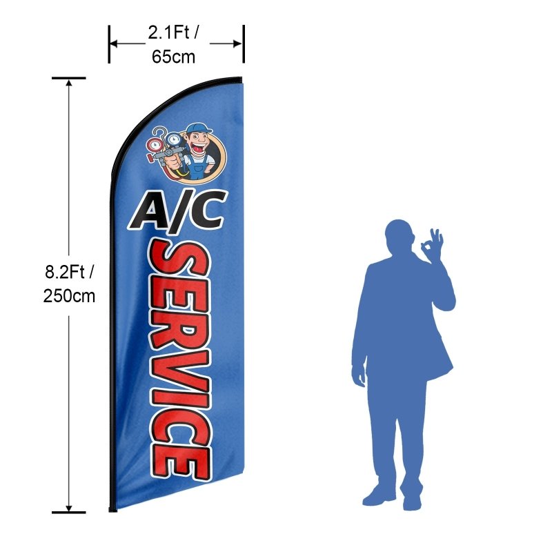 8FT A/C Service Advertising Swooper Flag (Flagpole Not Included 3.4)