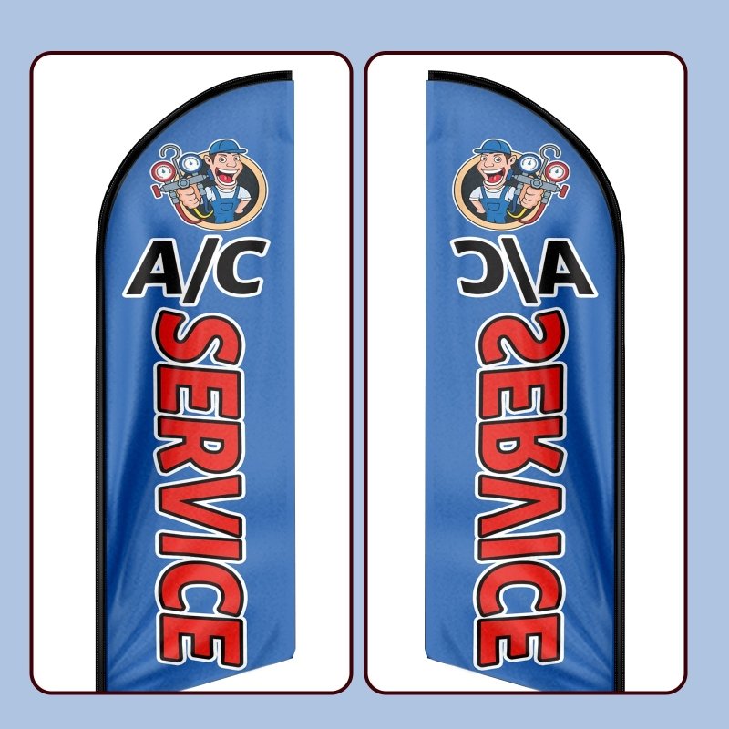 8FT A/C Service Advertising Swooper Flag (Flagpole Not Included 3.4)