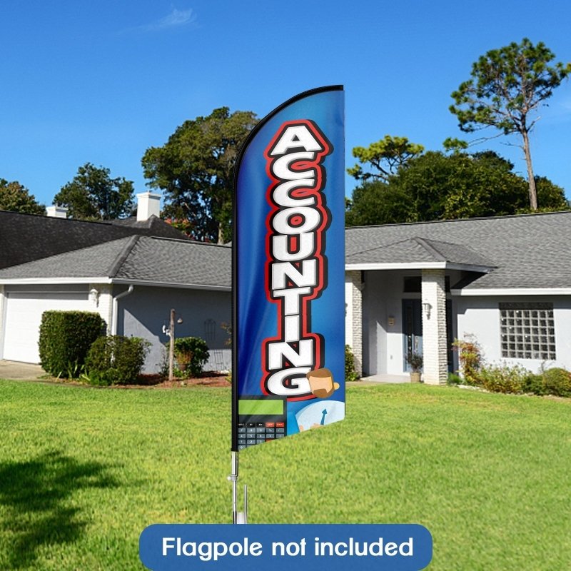 8FT Accounting Advertising Swooper Flag(Flagpole Not Included 3.4)