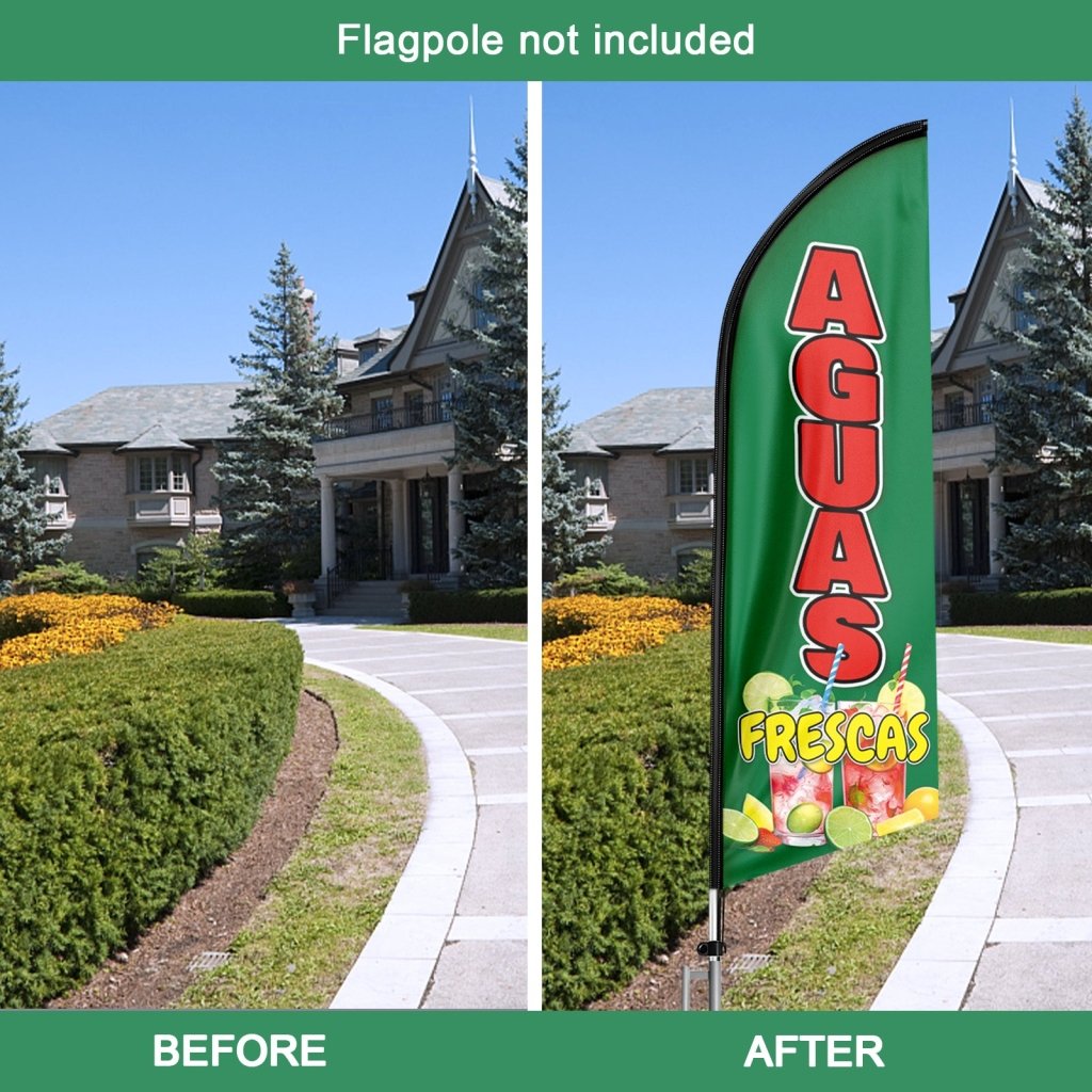 8FT Aguas Frescas Advertising Swooper Flag (Flagpole Not Included 3.4)