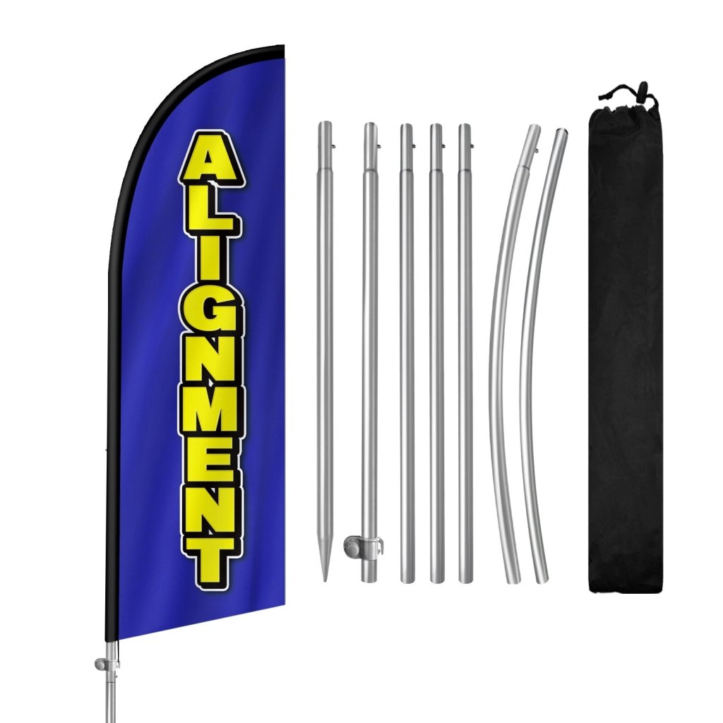 8FT Alignment Purple Feather Flag with Stainless Steel Pole Kit(2m flag set)