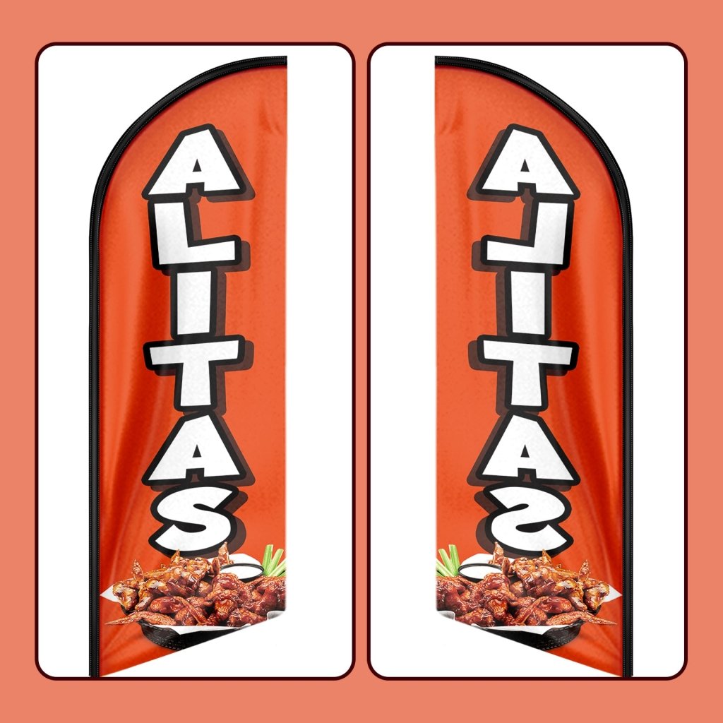 8FT Alitas Advertising Swooper Flag(Flagpole Not Included 3.4)