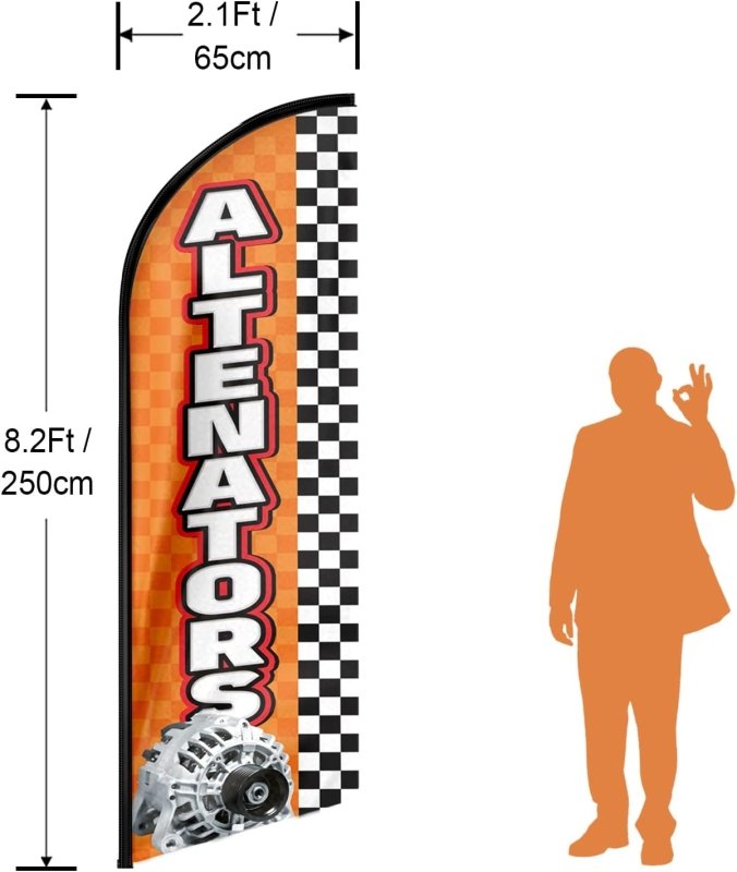 8FT Altenators Advertising Swooper Flag(Flagpole Not Included 3.4)