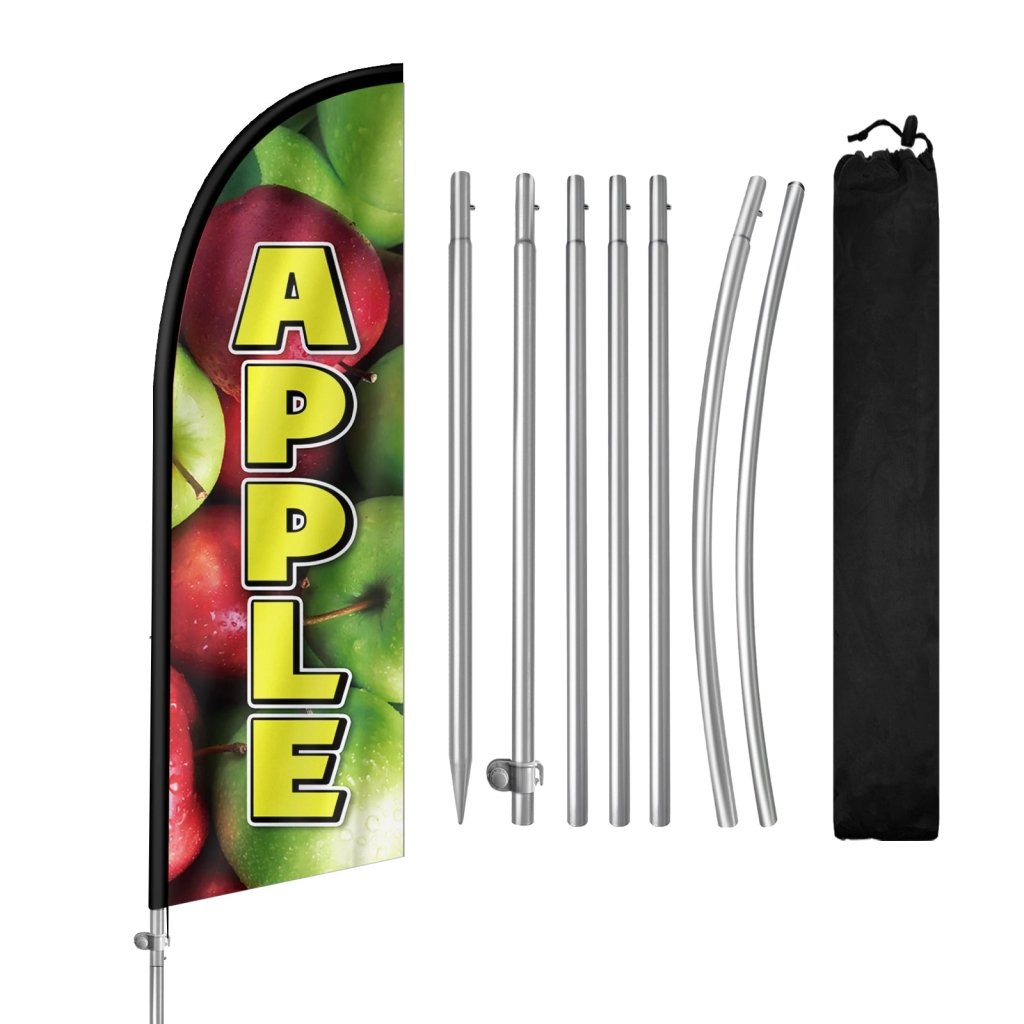 8FT Apple Feather Flag with Stainless Steel Pole Kit(2m flag set)