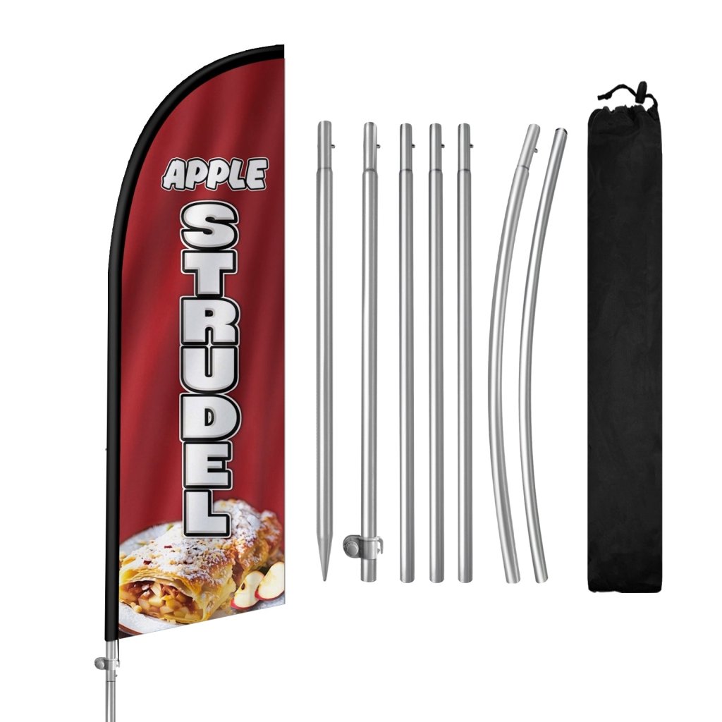 8FT Apple Strudel Feather Flag with Stainless Steel Pole Kit(2m flag set)