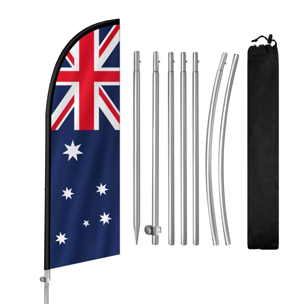 8FT Australia Flag Feather Flag with Stainless Steel Pole Kit(2m flag set)