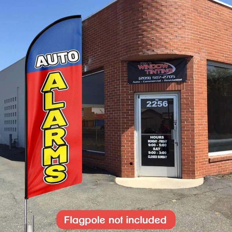 8FT Auto Alarms Advertising Swooper Flag(Flagpole Not Included 3.4)