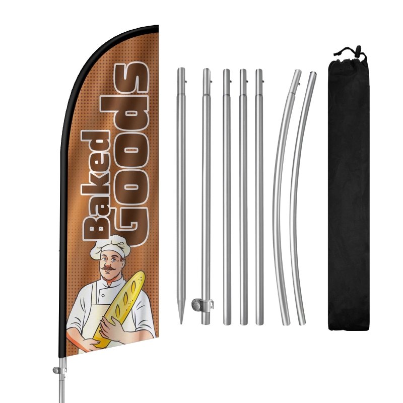 8FT Baked Goods 02 Feather Flag with Stainless Steel Pole Kit(2m flag set)