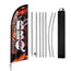 8FT Bbq Wings 02 Banner Feather Flag with Stainless Steel Pole Kit(2m flag set)