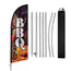 8FT Bbq Wings 03 Banner Feather Flag with Stainless Steel Pole Kit(2m flag set)