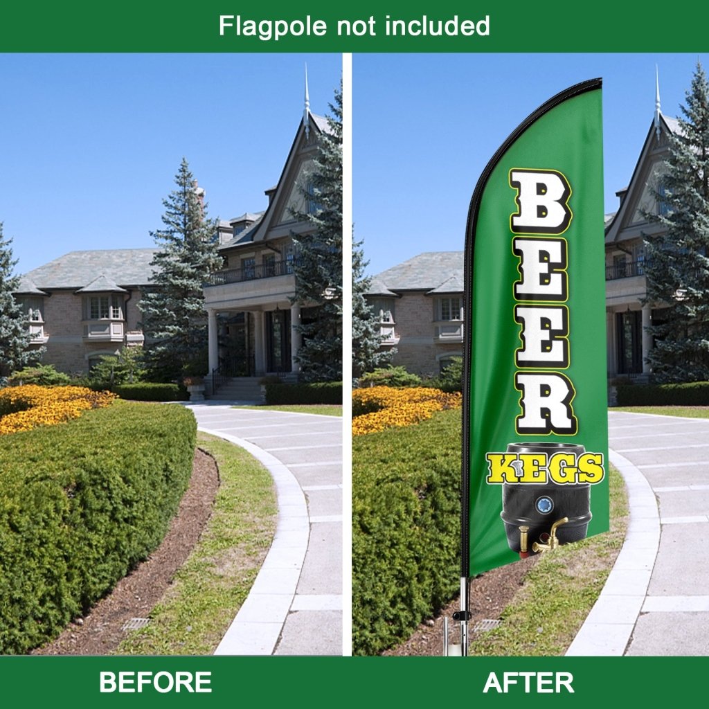 8FT Beer Kegs Advertising Swooper Flag (Flagpole Not Included 3.4)