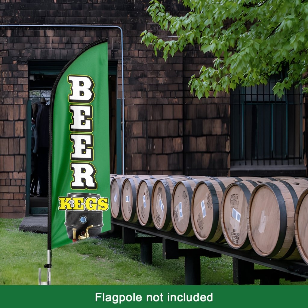 8FT Beer Kegs Advertising Swooper Flag (Flagpole Not Included 3.4)