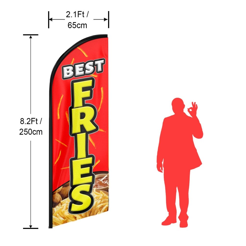 8FT Best Fries Swooper Flag (Flagpole Not Included 3.4)