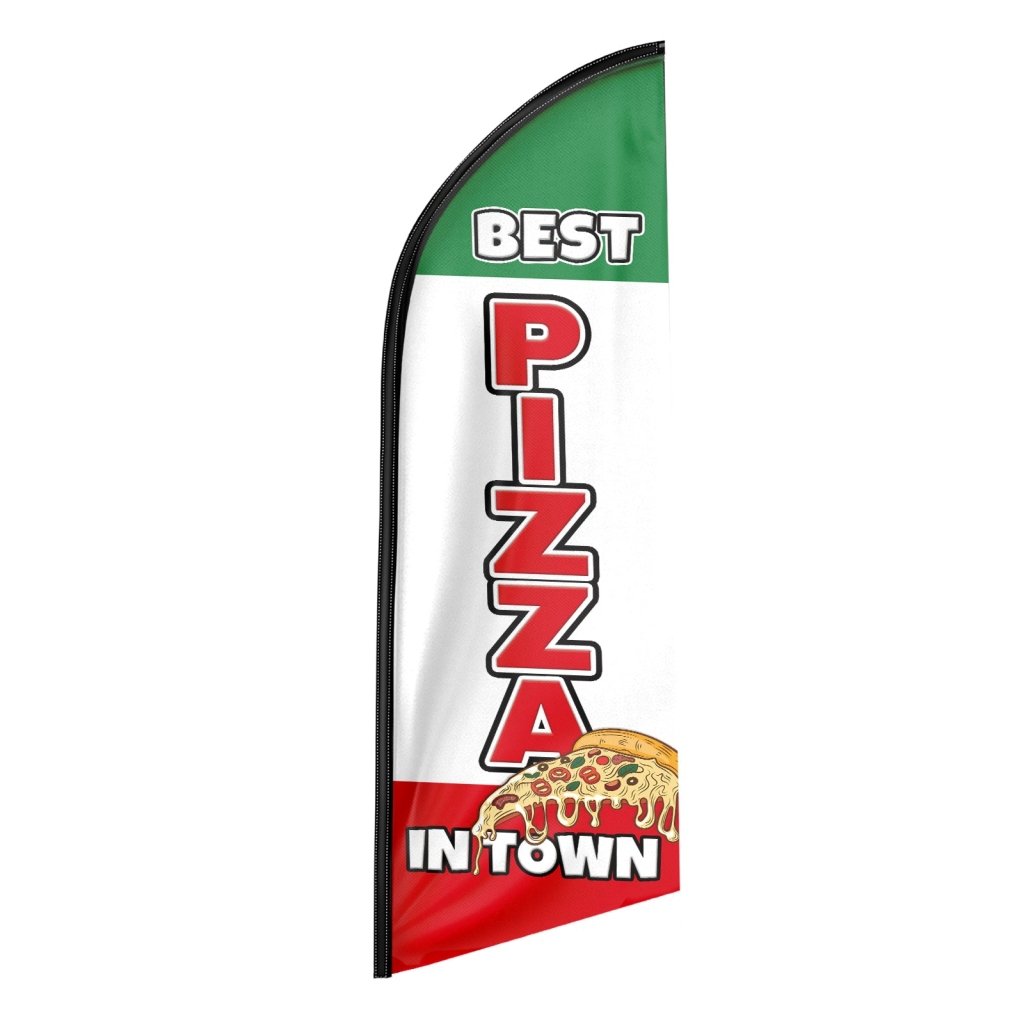 8FT Best Pizza In Town Swooper Flag(Flagpole Not Included 3.4)