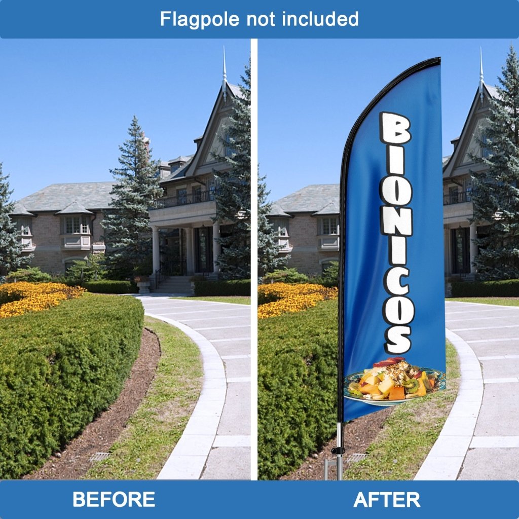 8FT Bionicos Advertising Swooper Flag(Flagpole Not Included 3.4)