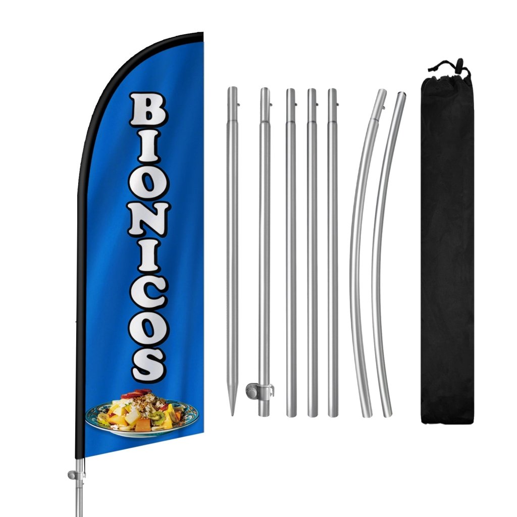 8FT Bionicos Feather Flag with Stainless Steel Pole Kit(2m flag set)