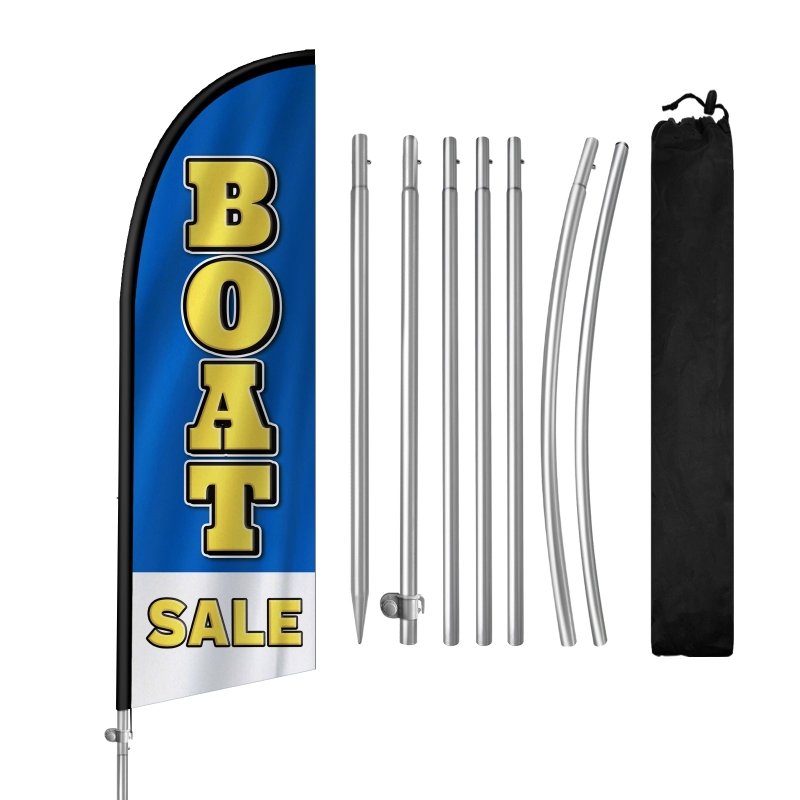 8FT Boat Sale Feather Flag with Stainless Steel Pole Kit(2m flag set)