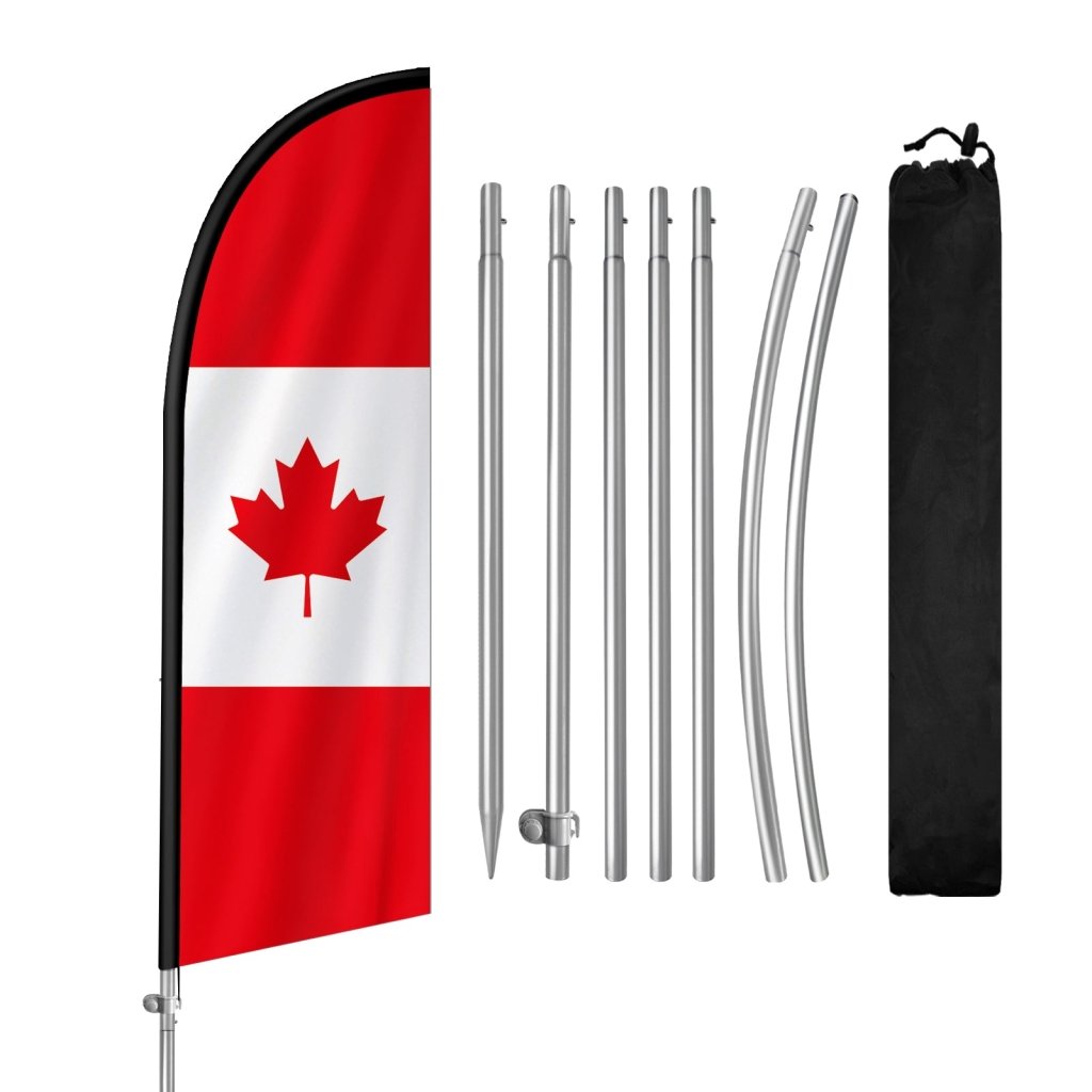 8FT Canada Flag Feather Flag with Stainless Steel Pole Kit(2m flag set)