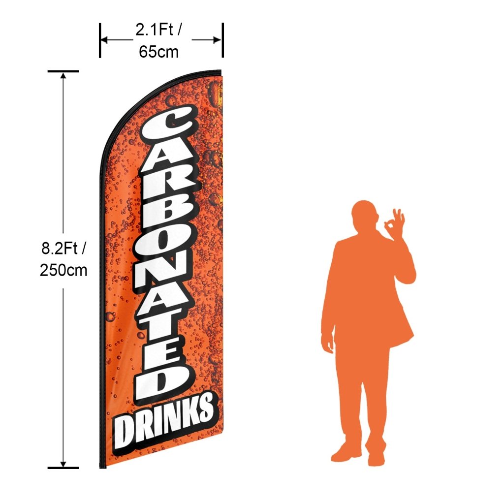 8FT Carbonated Drinks Advertising Swooper Flag (Flagpole Not Included 3.4)