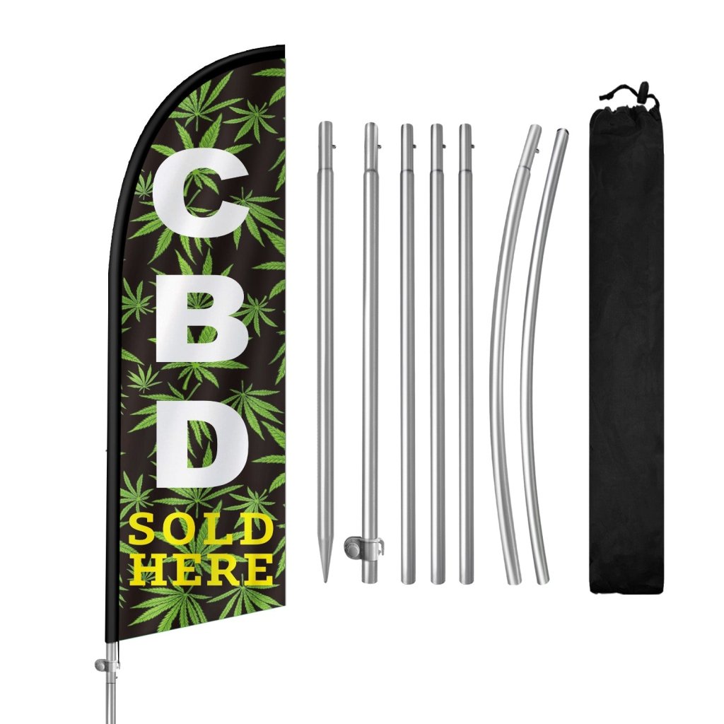 8FT CBD 02 Feather Flag with Stainless Steel Pole Kit(2m flag set)