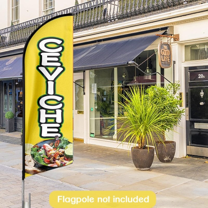 8FT Ceviche Advertising Swooper Flag(Flagpole Not Included 3.4)