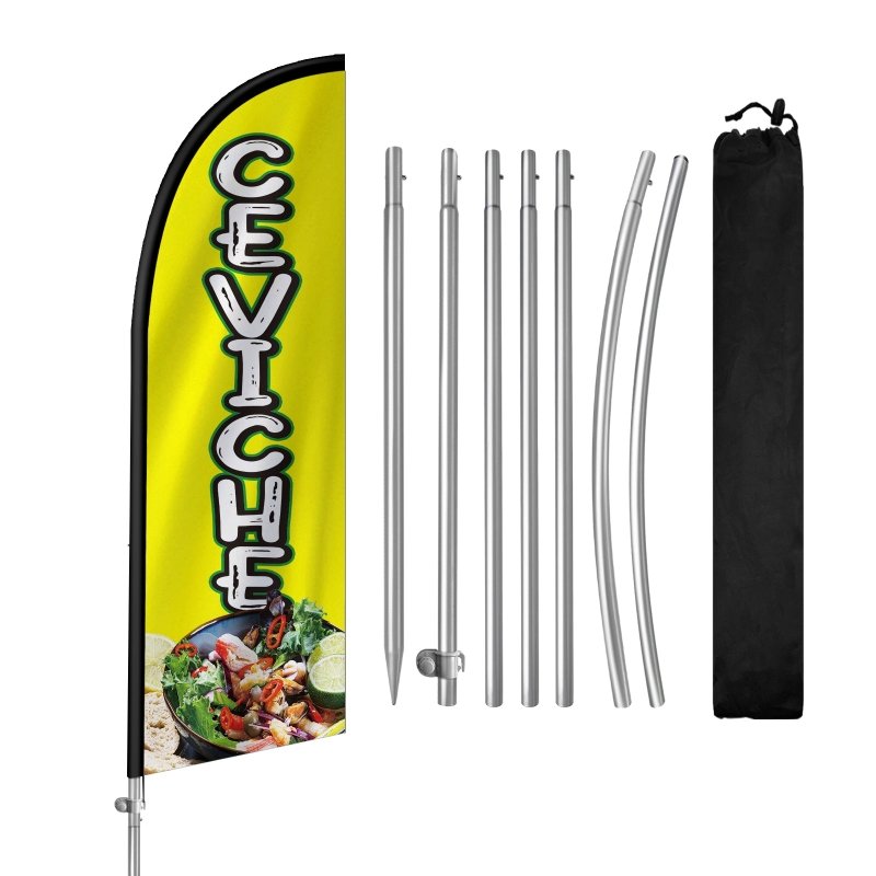 8FT Ceviche Feather Flag with Stainless Steel Pole Kit(2m flag set)