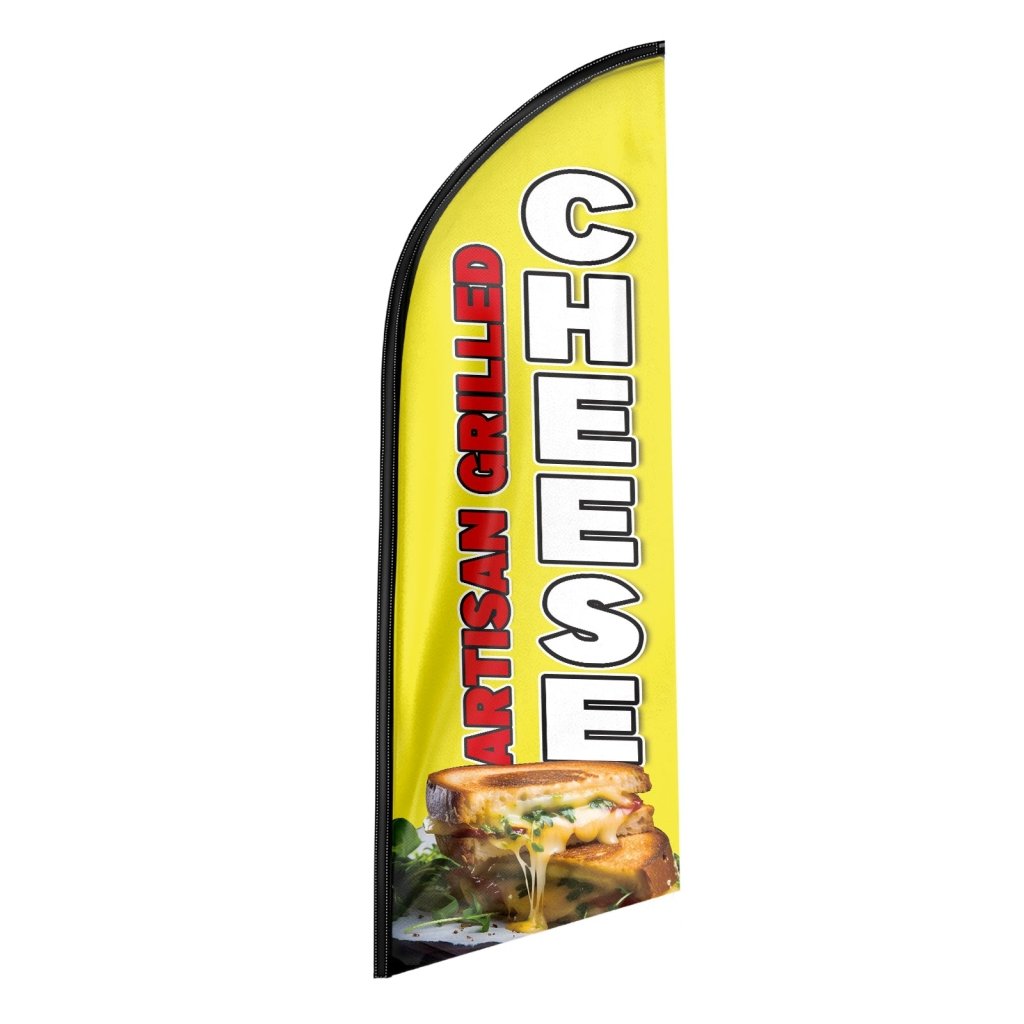 8FT Cheese Artisan Grilled Advertising Swooper Flag(Flagpole Not Included 3.4)