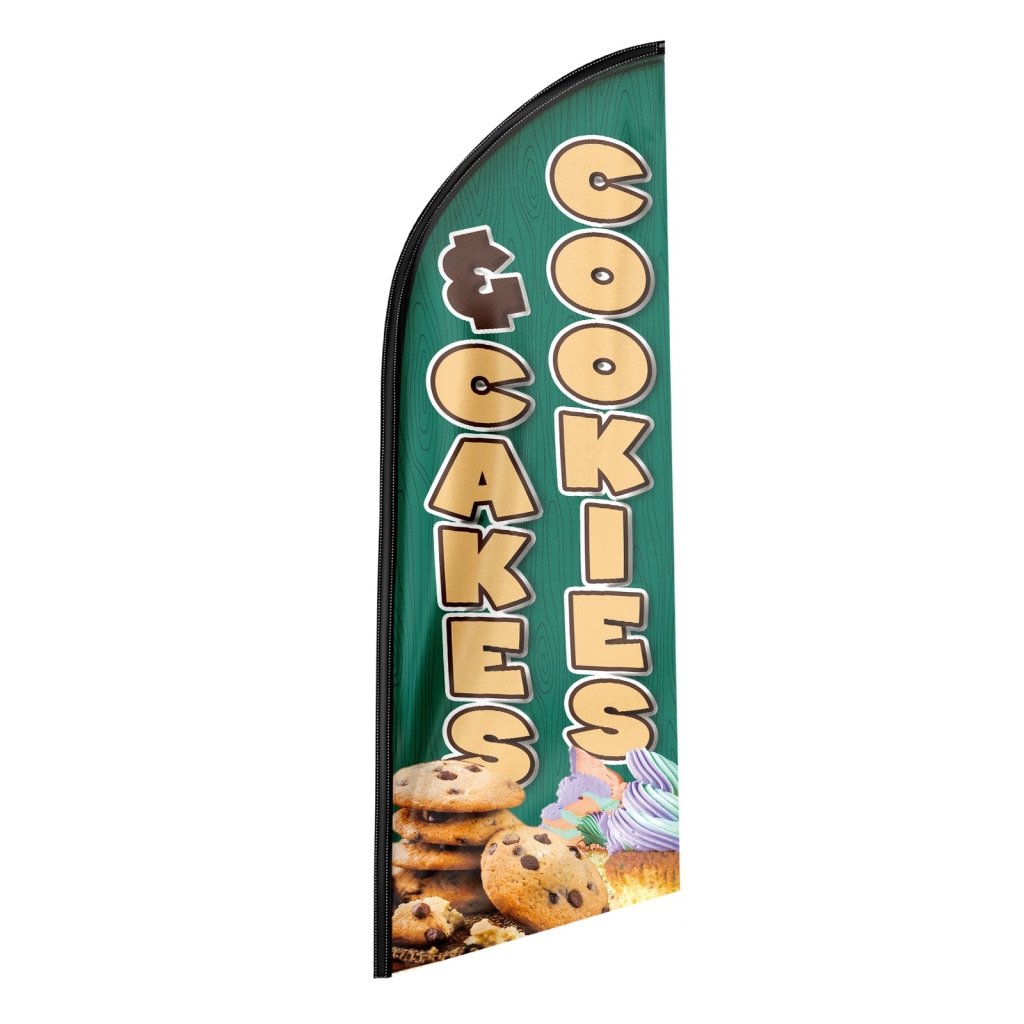 8FT Cookies Cakes Swooper Flag(Flagpole Not Included 3.4)